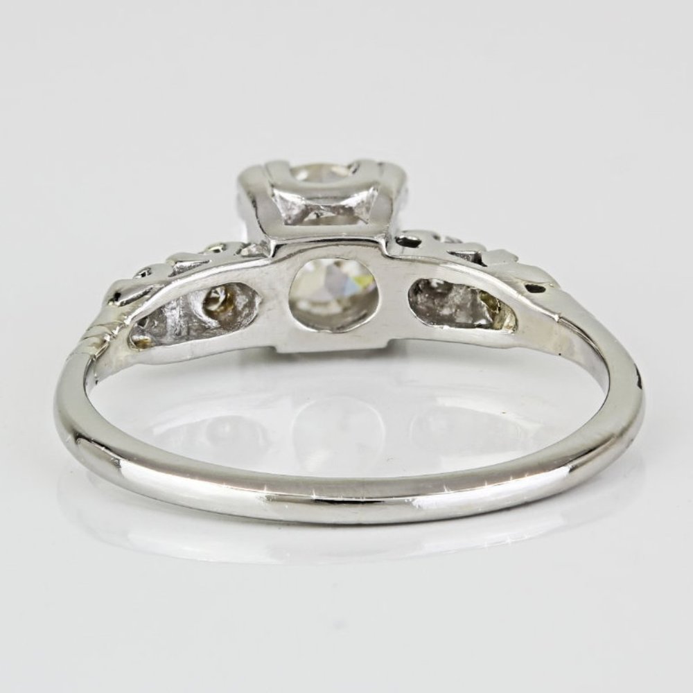 Vintage Palladium Euro Cut Diamond Art Deco Engagement Wedding Ring - Picture 6 of 6
